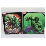 Marvel 3D Hulk Art Prints (Pair) - Left 15 x 12.5 in, Right 15 x 15 in