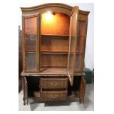 China Cabinet Hutch - Vintage Oak - 4ft W x 6ft H x 16in D