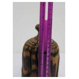 Hand-Carved Wooden Bottle 8.5' tall- Burl Wood Grain, Cracked Finish