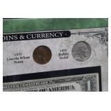 1935 Lincoln Wheat Penny, 1935 Buffalo Nickel & 1935 Silver Certificate Set - Rare Coins & Currency