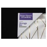 Better Homes & Gardens Fabric Storage Bin - Cream Metallic Geo  12.75W x 15D x 12.75H, 4-Pack