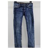 Rock Revival Aliana Straight Jeans - Indigo Denim with Embroidered Back Pockets Size 29