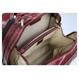 Crocodile-Embossed Burgundy Leather Rolling Briefcase