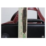 Crocodile-Embossed Burgundy Leather Rolling Briefcase