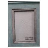 Picture Frames - Set of 3, Distressed Teal Wood, 5x7 Openings