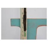 Kirkland's Turquoise Letter P Wall Decor - 19'in Tall, Distressed Finish, SKU 17-130063