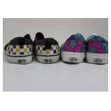 Vans Floral Print Lace-Up Sneakers & Checkerboard Slip-Ons - Missy Size 5.0 (2 Pairs)