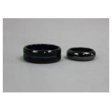 Triton Rings - Black Rings with Blue Interior (Lot of 2) unknown size