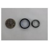 Triton Rings - Black Rings with Blue Interior (Lot of 2) unknown size
