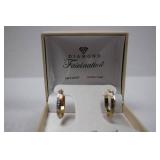 Diamond Fascination 10K Gold Genuine Diamonds Hoop Earrings