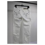 Rock Revival White Denim Jeans - Embellished Back Pockets Size 29
