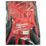 Milwaukee equipment including a hard hat, mask, and a replacement cable for a snake.