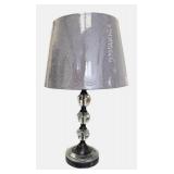 Hampton Bay Table Lamp with Black and Crystal Faceted Balls.