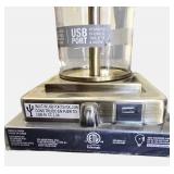 Hampton Bay Harper Glass Minimalist Table Lamp.