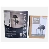 Black Finish Wall Lantern Lights by Hampton Bay