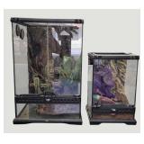 Reptile starter kits for sale: two aquariums and supplies. See the pictures!