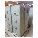 2 Schwab 1000 Fireproof 4-Drawer File Cabinets