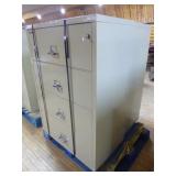 2 Fire King Fireproof 4-Drawer Lateral File Cabinets