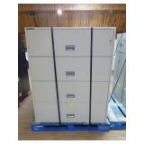 2 Schwab 5000 Fireproof 4-Drawer Lateral File Cabinets