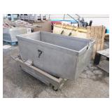 Cast Aluminum Tipping Waste Bin on Casters
