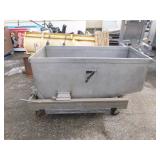 Cast Aluminum Tipping Waste Bin on Casters