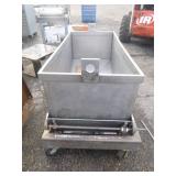 Cast Aluminum Tipping Waste Bin on Casters
