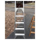 Werner W334 4 ft Wood Step Ladder & 6 ft Aluminum Ladder