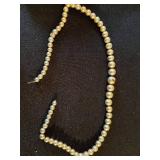 Seiko Desk Clock (retails for $35) & Jewelry Lot: Faux Pearl Necklace (broken clasp), Cut Crystal Bowl, IKE Pendant, 50 Pin