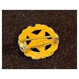 Seiko Desk Clock (retails for $35) & Jewelry Lot: Faux Pearl Necklace (broken clasp), Cut Crystal Bowl, IKE Pendant, 50 Pin