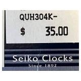 Seiko Desk Clock (retails for $35) & Jewelry Lot: Faux Pearl Necklace (broken clasp), Cut Crystal Bowl, IKE Pendant, 50 Pin