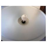 Torchiere Floor Lamp - White Glass Shade, Chrome Stem, 60 in Tall