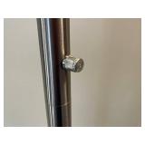 Torchiere Floor Lamp - White Glass Shade, Chrome Stem, 60 in Tall