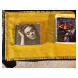 MCM VTG Birch & Rattan Accessory Table & SoundWorks Radio CD740 with 2 CDs included