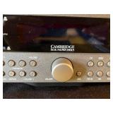 MCM VTG Birch & Rattan Accessory Table & SoundWorks Radio CD740 with 2 CDs included