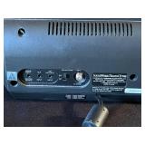 MCM VTG Birch & Rattan Accessory Table & SoundWorks Radio CD740 with 2 CDs included