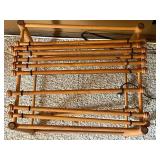 MCM VTG Birch & Rattan Accessory Table & SoundWorks Radio CD740 with 2 CDs included