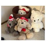 VTG Dayton Hudson Santa Bear in this 4-Piece Plush Bear & Dog Set - White Polar Bear, Grey Bear, Tan Dog & White Dog