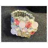 Misc Jewelry Lot w 12GF & Monet Bracelets, Flower Crystal Pendant Necklace - Silver-Tone with Iridescent Stones w Lot of Earrings