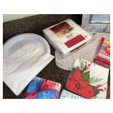 Everlast Hand Forged Aluminum Serving Tray with Handles - Colorful Plates