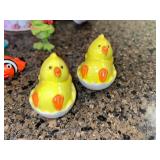 Assorted Ceramic Figurine Salt & Pepper Shakers & Floral Decor Jar