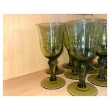 VTG Emerald Green Glass Goblets