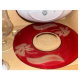 Crystal Glassware & Hydrangea Dinnerware Set - Plates, Bowls, Pitcher