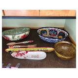 Hand-Painted Ceramic Kitchenware Set - Bowls, Spoons & Utensils