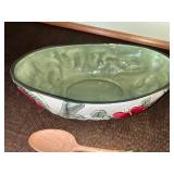 Hand-Painted Ceramic Kitchenware Set - Bowls, Spoons & Utensils