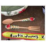 Hand-Painted Ceramic Kitchenware Set - Bowls, Spoons & Utensils