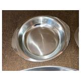 Stainless Steel Serving Set - 2 Bowls, Oval Tray, Teapot, Sugar & Creamer