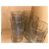 Glass Tumblers - Clear Glass with Etched Leaf Pattern
