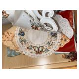 Assorted Vintage Table Linens - Doilies, Lace Runners & Embroidered Napkins