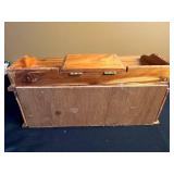 Wooden Jewelry Box - 3 Drawers - Blue Felt Interior - 16 x 8 in