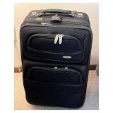 Pierre Cardin Black Rolling Suitcase - Front Exterior Pockets (2 Zippered)